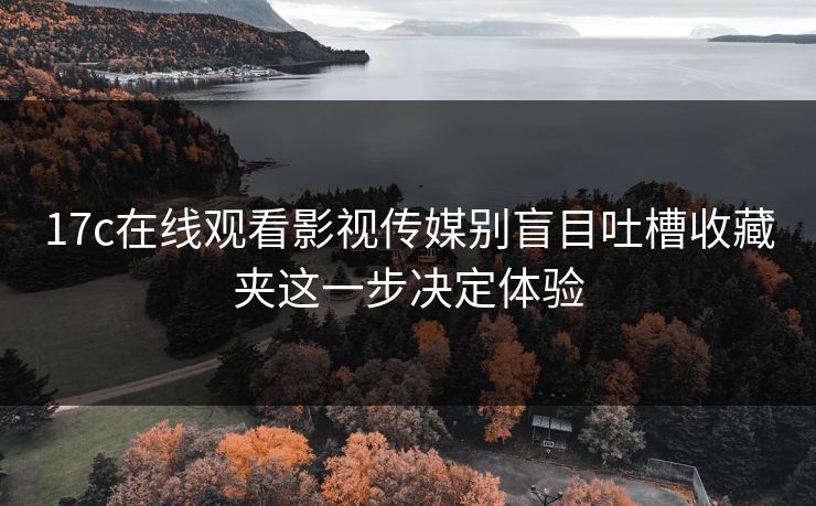 17c在线观看影视传媒别盲目吐槽收藏夹这一步决定体验-第1张图片-17c官网 - 无码高清每日更新