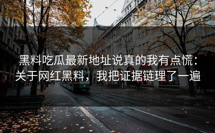 黑料吃瓜最新地址说真的我有点慌：关于网红黑料，我把证据链理了一遍-第1张图片-17c官网 - 无码高清每日更新