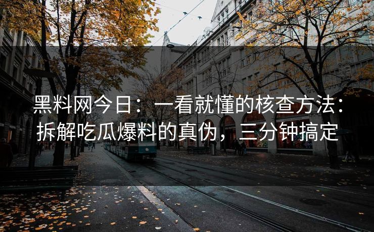 黑料网今日：一看就懂的核查方法：拆解吃瓜爆料的真伪，三分钟搞定-第1张图片-17c官网 - 无码高清每日更新